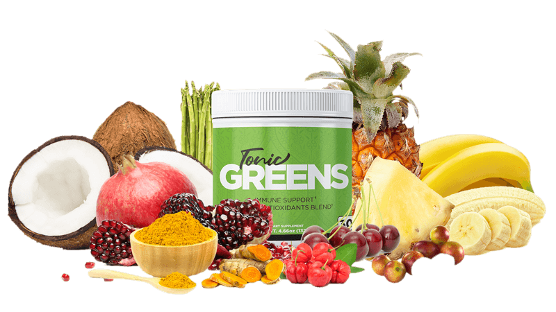 TonicGreens superfood powder tub